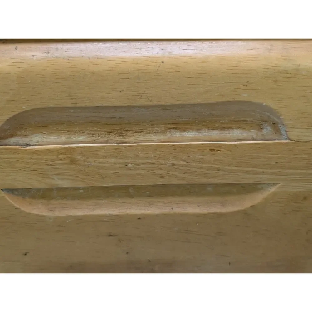 Vintage Dolphin Genuine Teakwood Bread Box Thailand MCM Drop Front Storage